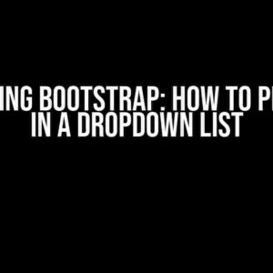 Mastering Bootstrap: How to Pin Items in a Dropdown List