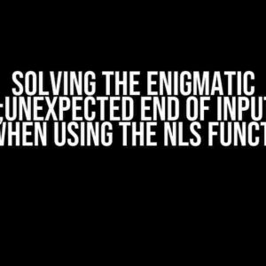 Solving the Enigmatic “"unexpected end of input" Error when Using the NLS Function in R